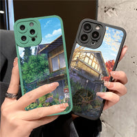 Japanese Anime Street View Scenery Soft Case for iPhone 14 13 12 series