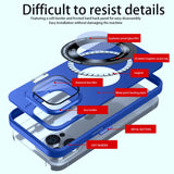 Magsafe Lens Glass Film Stand Hard PC Case for iPhone 15 14 13 12 series