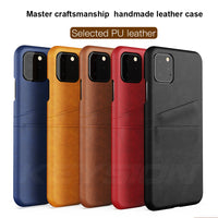 New PU Leather Phone Case with Wallet Card Slots Back Cover For iPhone 11 Pro Max