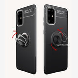 Shockproof Silicone with Metal Finger Ring Holder Case for Samsung Galaxy S20 S10 Note10 Series