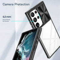 Shockproof Transparent Slide Camera Case for Samsung S23 S22 S21 Ultra Plus