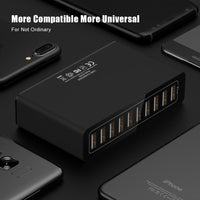 5V 2.4A 10 Ports USB Charger for iPhone iPad Air Charger Adapter EU/US Plug Desktop Chargers