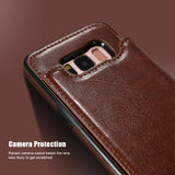 Card Holder Leather Case For Samsung Galaxy S9 S8 Plus Note 8