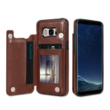 Card Holder Leather Case For Samsung Galaxy S9 S8 Plus Note 8