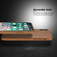 PU Wood Business Phone Case For iPhone X XS Max XR