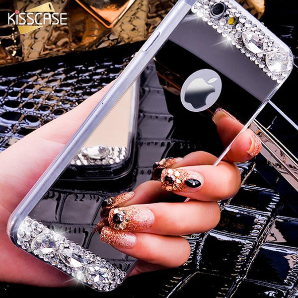 Diamond Glitter Mirror Case For iPhone 7plus 7 6 6S Plus 5 5S SE