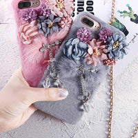 Luxury Bling Diamond Furry Cases For iPhone 8 7 6S 6 Plus