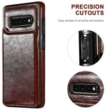 Luxury Leather Wallet Case For Samsung S10 S10E S10 Plus