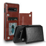 Luxury Leather Wallet Case For Samsung S10 S10E S10 Plus