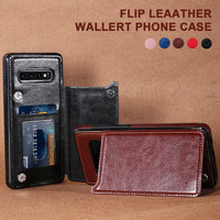 Luxury Leather Wallet Case For Samsung S10 S10E S10 Plus