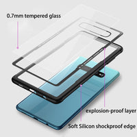 Tempered Glass Transparent Case for Samsung Galaxy S10 So Plus S10 E