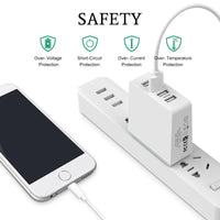 Mobile Phone 4 USB Fast Charging for iPhone Samsung LG G6 Max 2.4A