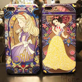 Snow White Mermaid Cute Case 3D Relief Cartoon Hard PC Phone Back Cover Case For iPhone