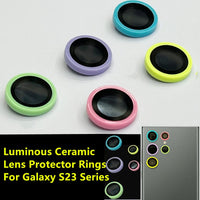 Glossy Luminous Ceramic Lens Rings Tempered Glass Film Cap Sticker For Samsung Galaxy S23 series