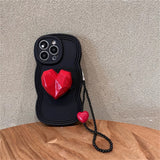 3D Love Heart Bracelet Chain Wave Case for iPhone 14 13 12 series