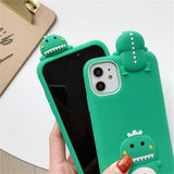Korean Cartoon 3D Cute Dinosaur Silicone Soft Case For iPhone 11 Pro MAX XS MAX XR X