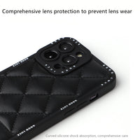 Luxury Leather Case with Camera Lens Protection for iPhone 14 13 12 series