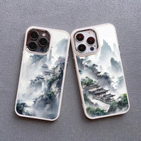 Art Painting Landscape Silicone Soft Case For iPhone 15 14 13 12 series