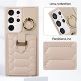 Crossbody Lanyard Vertical Flip Leather Wallet Card Metal Ring Case for Samsung Galaxy S23 S22 S21 Ultra Plus