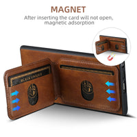 Leather Bracket Card Holders Wallet Case For Samsung S23 S22 Ultra Plus