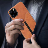 Elastic Card Slot Anti Fall Leather Case Cover For Iphone 11 Pro Max X Xr Xs Max