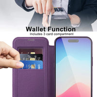 Flip Magnetic Lens Protection Card Holder Leather Case For iPhone 15 14 13 series