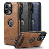 Leather Folding Bracket Holder Slim Kickstand Shockproof Soft Case for iPhone 14 13 12 series