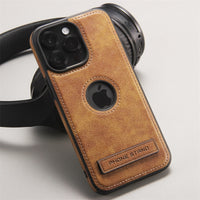 Leather Folding Bracket Holder Slim Kickstand Shockproof Soft Case for iPhone 14 13 12 series