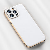 Luxury Plating Shockproof Lens Protection Leather Case for iPhone 14 13 12 series