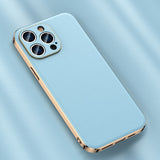 Luxury Plating Shockproof Lens Protection Leather Case for iPhone 14 13 12 series