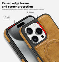 2024 Leather Hidden Stand Magsafe Phone Case For iPhone 15 14 13 Series