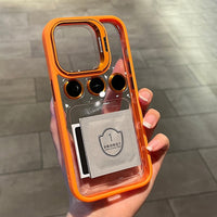 Lens Metal Ring Protector Stand Transparent Shockproof Case For iPhone 14 13 12 series