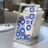 Lucky Eye Blue Evil Eye Print Shockproof Clear Soft Case For iPhone 15 14 13 12 series