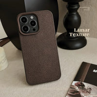 Lunar Crater Pattern PU Leather Shockproof Soft TPU Case For iPhone 15 14 13 12 series