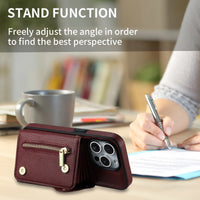 Luxury Leather Card Holder Case With Detachable Lanyard For iPhone 15 14 13 12 series