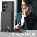 Luxury 2 in 1 Crossbody Strap Leather Wallet Case For Samsung Galaxy S23 S22 S21 series