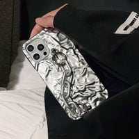 3D Folded Tinfoil Bracelet Soft Case for iPhone 14 13 12 series