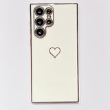 Heart Leaf Clover Pattern Cute Solid Color Case for Samsung Galaxy S23 S22 Ultra Plus