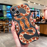 Luxury Snake Pattern Case For iPhone 14 13 12 series