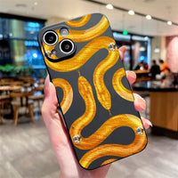 Luxury Snake Pattern Case For iPhone 14 13 12 series