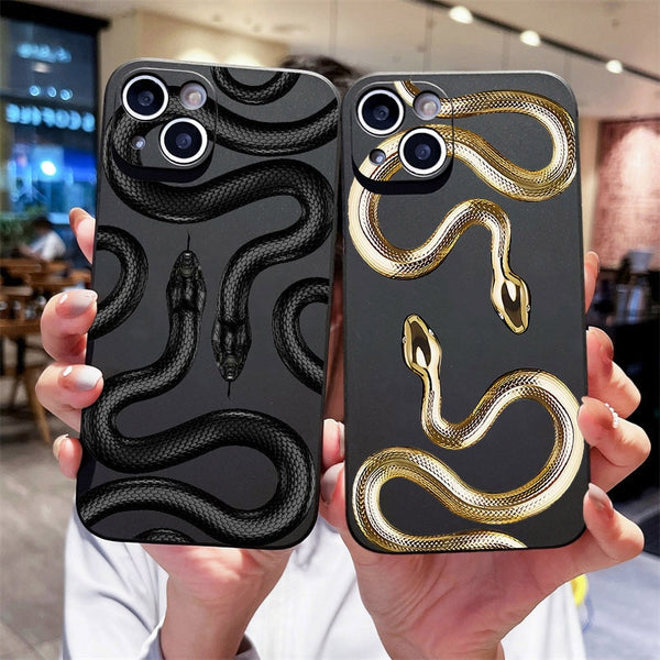 Luxury Snake Pattern Case For iPhone 14 13 12 series