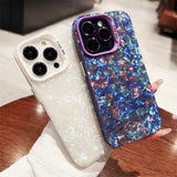 Luxury Bling Glitter Dream Shell Marble Soft Bumper Hard Acrylic Case For iPhone 15 14 13 12 series