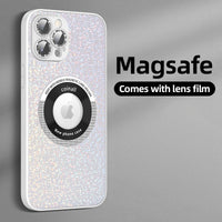 Luxury Camera Lens Glass Glitter Magnetic Magsafe Full Protection Hard Case For iPhone 14 13 12 series