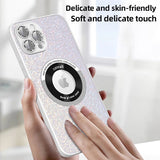 Luxury Camera Lens Glass Glitter Magnetic Magsafe Full Protection Hard Case For iPhone 14 13 12 series