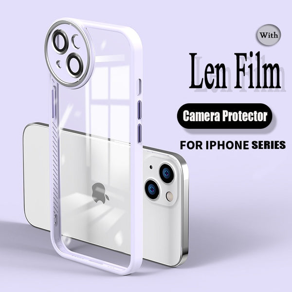 Luxury Camera Protector Lens Film Transparent Case For iPhone 14 13 12 series