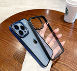 Luxury Carbon Fiber Texture Leather Frame Metal Lens Protection Case For iPhone 15 14 13 12 series