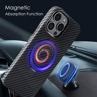 Luxury Carbon Fiber Texture Bracket Ring Magnetic Stand Magsafe Wireless Charging Case For iPhone 14 13 series