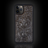 Luxury Carved 3D Stereo Ebony Wood TPU Full Protective Case For iPhone 11 Pro Max