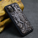 Luxury Carved 3D Stereo Ebony Wood TPU Full Protective Case For iPhone 11 Pro Max