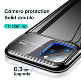 Luxury Transparent Glass Mirror Ultra Thin Case 360 Protection For iPhone 11 Series